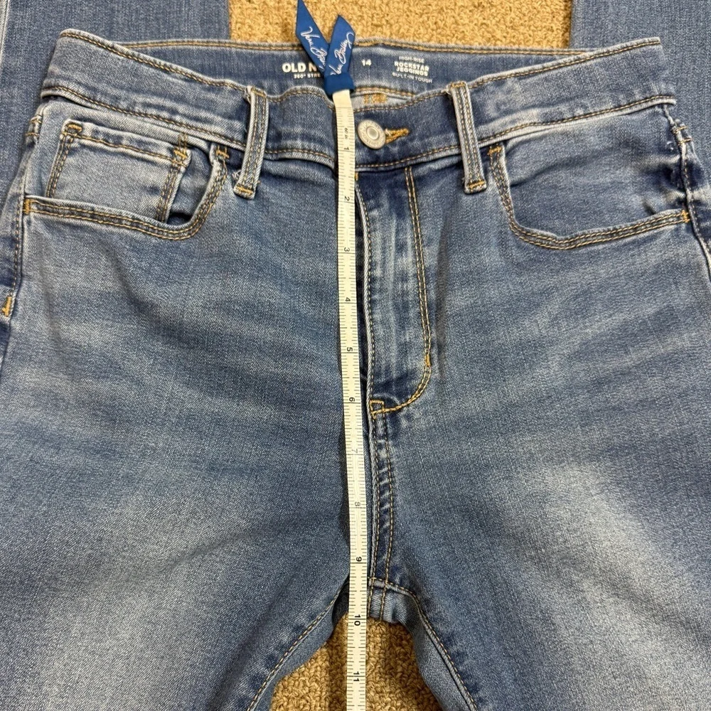 Old Navy: Girl’s Blue Denim High Rise Rockstar Jeggings Jeans, Size 14